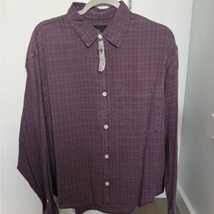Abercrombie & Fitch Men's Plum Button Down Shirt